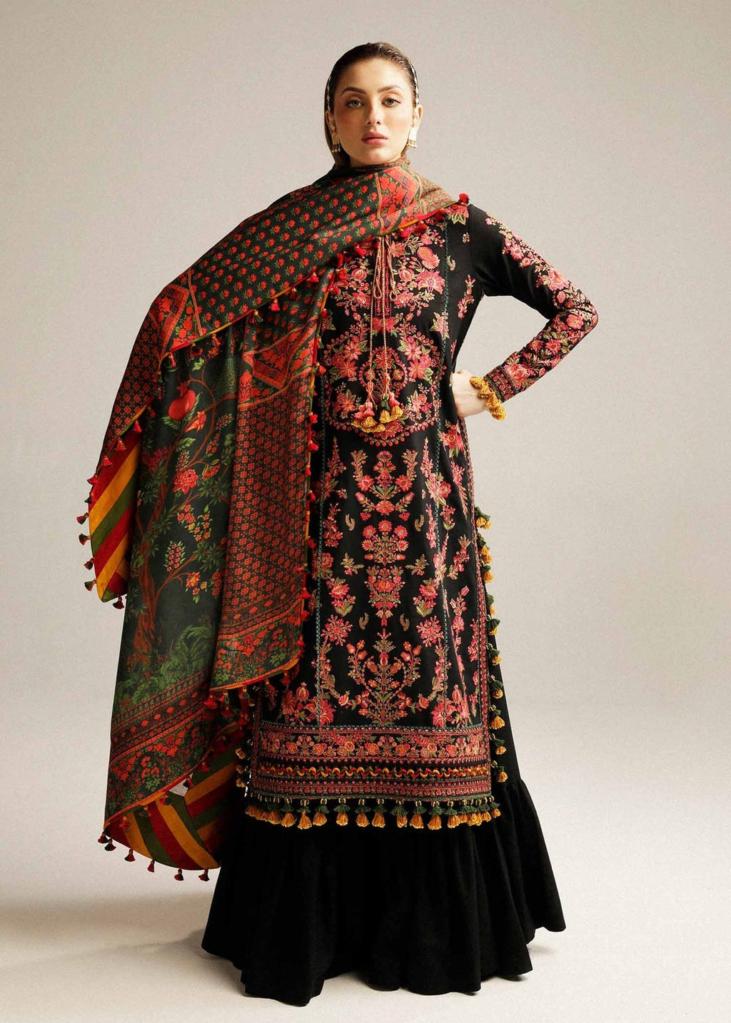 Hussain Rehar Unstitched Embroidered Lawn 3Pc