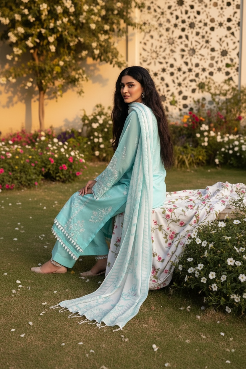Code: 1586 | Unstitched | Embroidered | 3pc