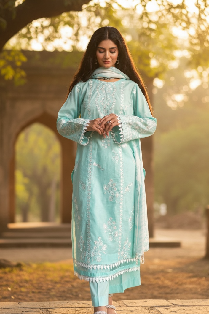 Code: 1586 | Unstitched | Embroidered | 3pc